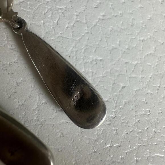 Sterling w Inlaid Blue Lapis .75” Southwest Drop Earrings - Picture 6 of 7